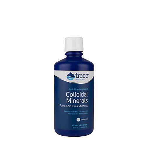 Trace Minerals | Colloidal Minerals Liquid Supplement | Plant Derived, Natural Vegan Minerals, Fulvic Acid Supplemented | Energy Flow, Hair, Skin, Nails and Muscle Repair | 32 oz. 946 ml