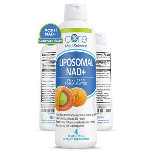 Liposomal NAD+ by Core Med Science - 100mg - 4 Fl Oz Liquid - Nootropic Brain Supplement - Made in USA
