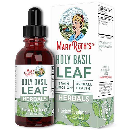Holy Basil by MaryRuth’s | Sugar Free | Tulsi Holy Basil Herbal Liquid Drops | Antioxidant | Cognitive Function, Digestive Support, Energy Levels | Vegan | Non-GMO | 1 Fl Oz