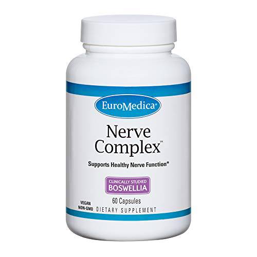 EuroMedica Nerve Complex - 60 Capsules - Supports Healthy Nerve Function - Vitamin, Amino Acid & Herb Blend - Supports Healthy Blood Circulation - 30 Servings