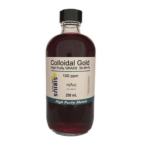 True Colloidal Gold – 100 ppm - 99.99+% Purity - 250 mL (8.45 Fl Oz) in Clear BPA-Free Plastic Bottle - Made in USA