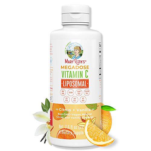 MaryRuth Organics Vitamin C Liquid Liposomal for Women & Men | 500mg Vitamin C Liquid | Sugar Free | Vitamin for Immune Support & Overall Health | Vegan | Non-GMO | Gluten Free | 7.6 Fl Oz