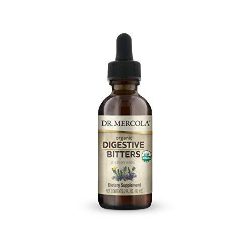 Dr. Mercola Organic Digestive Bitters, 1 Bottle (2 fl oz.), Supports Normal Digestion and Overall Gastrointestinal Health*, Non GMO, Soy Free, Gluten Free, USDA Organic