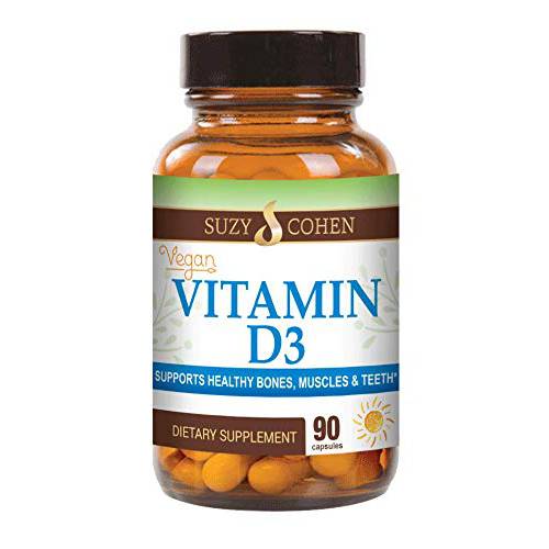 Vegan Vitamin D3 5,000 IU for Healthy Muscle Function, Bone Health, and Immune Support - Non-GMO, Gluten Free and Kosher Certified - 90 Capsules
