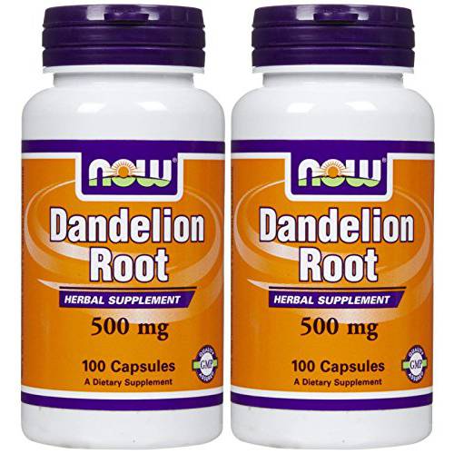 NOW Foods Dandelion Root 500 mg Caps, 2 pk