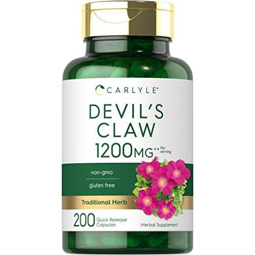 Devils Claw | 200 Capsules | Concentrated Root Extract | Non-GMO, Gluten Free Supplement | by Carlyle