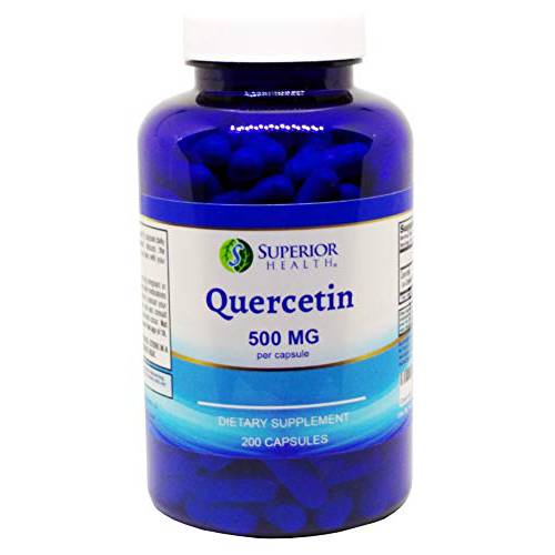 S SUPERIOR HEALTH Quercetin 500mg Supplement - 200 Capsules - Quercetin Dihydrate to Support Anti-Inflammatory & Immune Response -