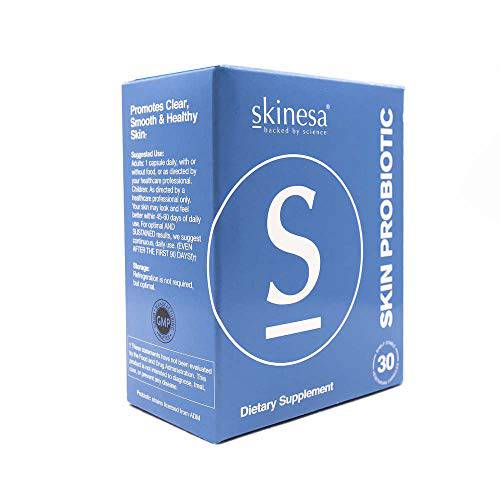 Skinesa Skin Probiotic, Naturally Promotes Smooth, Healthy Skin Healing from The Inside, Relief from Itchy, Irritated Skin, Soothing Treatment for Flaky, Sensitive Skin