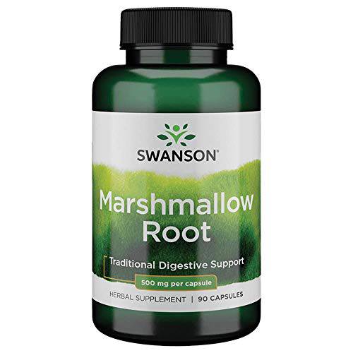 Swanson Marshmallow Root Healthy Supports Respiratory Function Digestive Support 500 Milligrams 90 Capsules