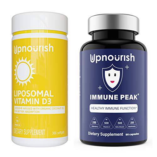 Liposomal Vitamin D 5000 IU 1 Year Supply and Immune Support 1 Month Supply