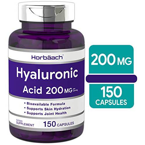 Hyaluronic Acid Supplement | 200 mg | 150 Capsules | Non-GMO and Gluten Free Supplement | by Horbaach