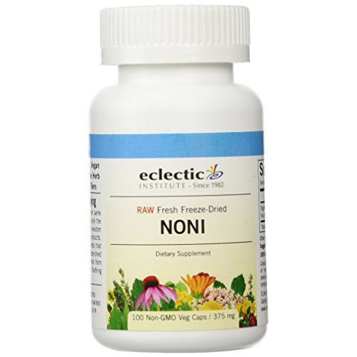 Eclectic Institute Raw Fresh Freeze-Dried Non-GMO Noni | Antioxidant Blood Lipid Support | 100 CT (375 mg)