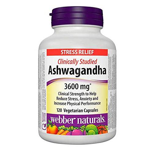 Webber Naturals Ashwagandha 3600 mg, 120 Vegetarian Capsules