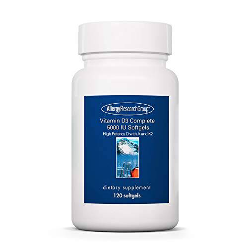 Allergy Research Group - Vitamin D3 Complete 5000 - High Potency for Bone and Immune Support - 120 Softgels