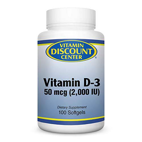 Vitamin Discount Center Vitamin D-3 2000 IU, 100 Softgels