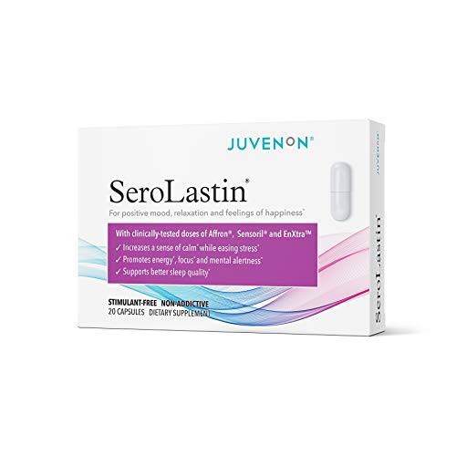 Juvenon SeroLastin Mood Boost (20 Capsules) - Mood Support Supplement for Men and Women - Stimulant-Free