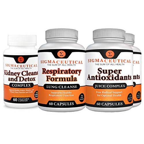 Cold Medicine Supplements - Lung & Sinus Rinse, Antioxidants w/ Black Elderberry & Cranberry – 1 Month Bundle