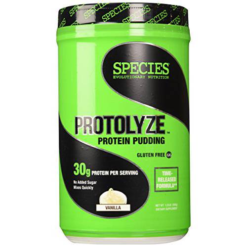 Species Nutrition Protolyze Protein Pudding, 30 Grams of Muscle Building Protein Powder, Low Calorie & Carb, Zero Sugar, Vanilla