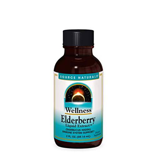 Source Naturals Wellness Elderberry Liquid Extract for Immune System Support - Sambucus nigra - 2 Fluid oz
