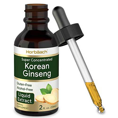 Korean Red Ginseng | 2 fl oz Liquid Extract | Panax Ginseng | Vegetarian, Non-GMO, Gluten Free Supplement | by Horbaach