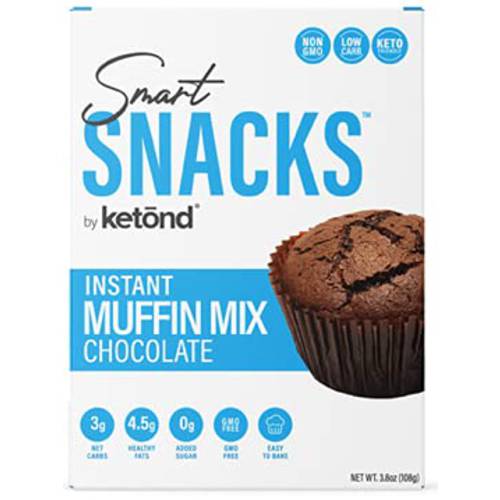 Ketond Smart Snacks — Best Low Carb Diet Friendly Snacks - Instant Muffin Mix (Chocolate, 6 Servings)