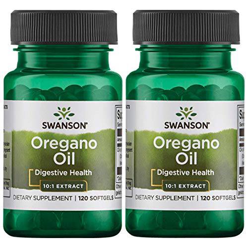 Swanson Oregano Oil 10:1 Extract - Natural Supplement Promoting Digestive Health & Respiratory Support - Supports Gastrointestinal System & Urinary Tract Health - (120 Softgels, 150mg Each) 2 Pack