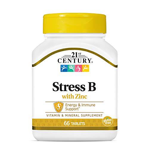 21st Century Stress B with Zinc Tablets, 66 Count (Pack of 3)