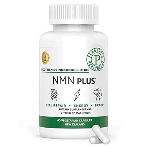 Plantonin New Zealand - NMN Plus, Nicotinamide Mononucleotide, Support Health, Daily Vitamin for Women and Men with Vitamin B2 and Magnesium, Cell Regenerator, 60 Vegan Capsules