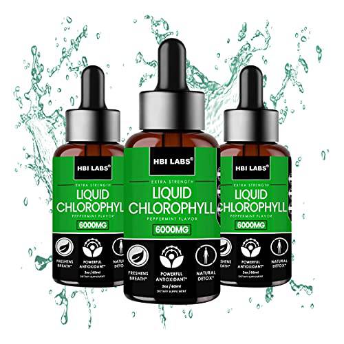 (3 Pack) Liquid Chlorophyll Drops for Water Natural Chlorophyll from Organic Sources of Chlorophyllin