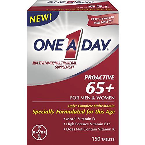 One a Day Proactive 65 Plus Multivitamins for Men and Women, 150 Tablets (Pack of 2) by One-A-Day