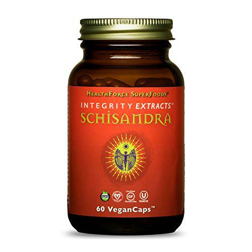 HealthForce Integrity Extracts Schisandra - 60 VeganCaps - Powerful Adaptogen - Vitality, Well-Being, Endurance, Mental Performance - Certified Organic, Vegan, Kosher, Gluten Free - 60 Servings