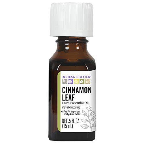 Aura Cacia Cinnamon Leaf Essential Oil | GC/MS Tested for Purity | 15ml (0.5 fl. oz.)