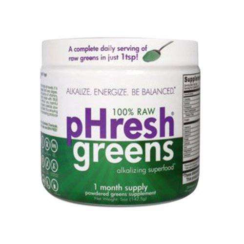 pHresh Greens 100% Raw Powder, 142.5g, 1 Month Supply by Phresh Products