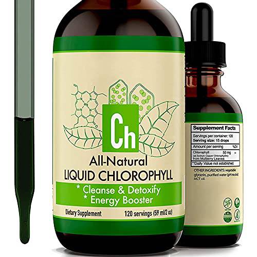 Chlorophyll Liquid Drops, Liquid Chlorophyll, All-Natural Concentrate, Digestion and Immune System Supports, 2 fl oz
