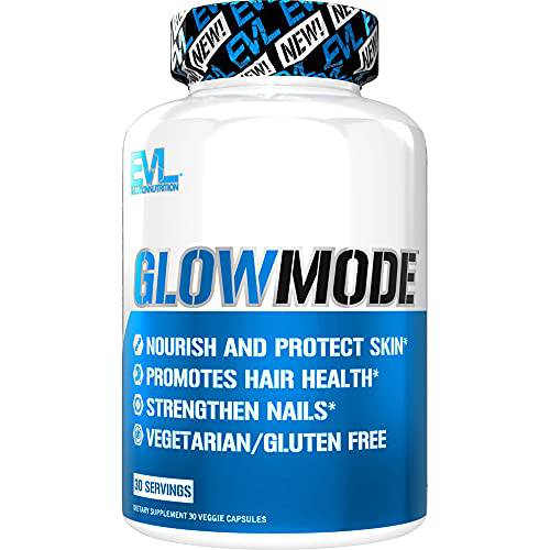 Evlution Nutrition Glow Mode - Skin Support, Nourish Cells, Hair Health, Capsules, 30 Servings