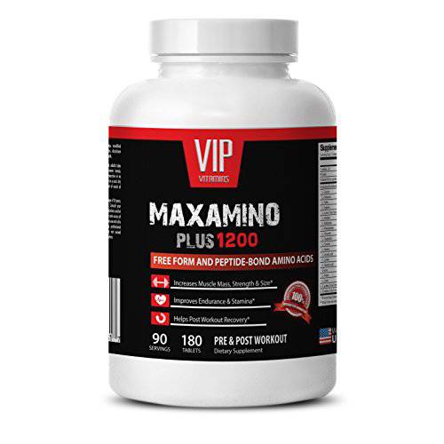 Amino acids Supplements - MAXAMINO Plus 1200 - Increases Muscle Strength and Size - 1 Bottle 90 Tablets