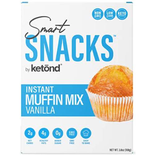Ketond Smart Snacks — Best Low Carb Diet Friendly Snacks - Instant Muffin Mix (Vanilla, 6 Servings)