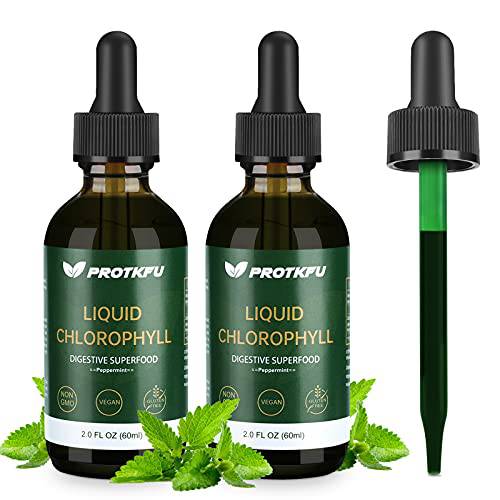 (2 Pack) Chlorophyll Liquid Drops - Energy Boost & Immune Support - 100% Natural Concentrate Liquid Chlorophyll for Water- Internal Deodorant & Detox