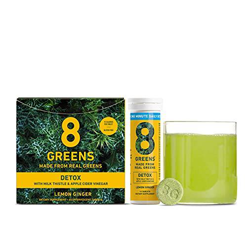 8Greens Detox Fizzy Tablets - Packed with 8 Powerful Super Greens (1 Tube/10 Tablets)