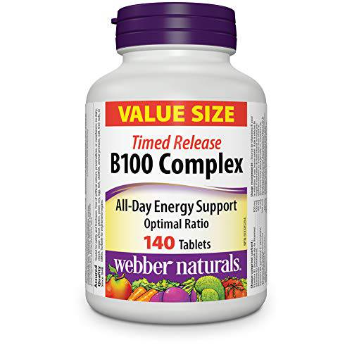 Webber Naturals Vitamin B100 Complex Time Release, 140 Tablet