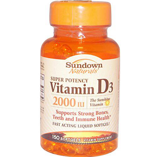 Sundown Naturals Vitamin D-2000 IU, 150 SoftGels (Pack of 3)