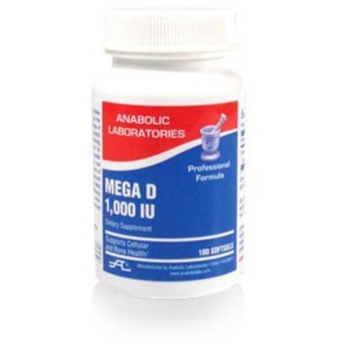 Anabolic Laboratories, Vitamin D3 1000iu, 3 Bottles of Mega D, 100 Softgels (3 Bottles Is One Order=300 Softgels)