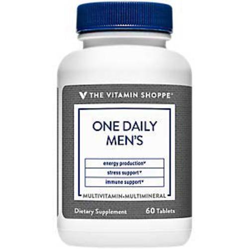 The Vitamin Shoppe One Daily Men’s Multivitamin Energy Antioxidant Blend, Daily MultiMineral Supplement for Optimal Men’s Health, Gluten Dairy Free (60 Tablets)