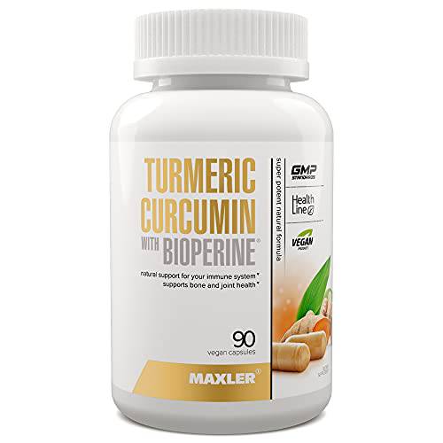 Maxler Turmeric Curcumin with Bioperine 1500mg - Natural Turmeric Supplement - 90 Vegan Turmeric Curcumin Capsules