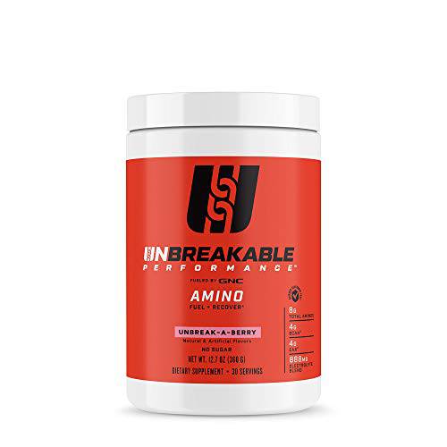 GNC Unbreakable Performance Amino | Fuel + Recover, Banned Substance Free | Unbreak-A-Berry | 30 Servings
