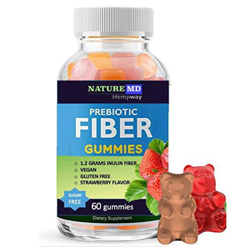 Fiber Gummies for Digestive Health & Daily Weight Support | Sugar Free | Prebiotic Natural Fibers | Delicious Natural Fruit Taste | Keto Friendly | Gluten Free, Vegan, Non-GMO | 60 Count