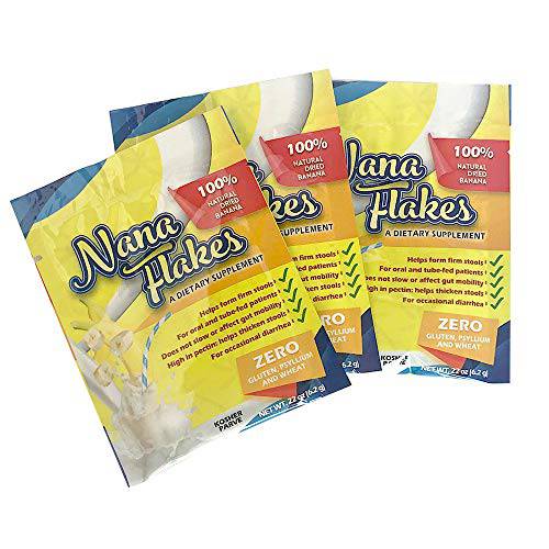 Nana Flakes 100% Pure Banana Flakes Medical Food Powder - Decrease Fat Intake & Natural Remedy for Diarrhea & Heart Burn - Great Source of Protein & Fiber - Single Serve (25 Packets)