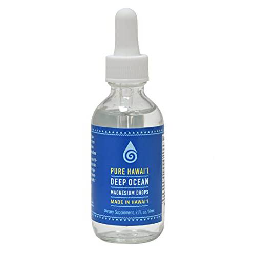 Kona Sea Salt Pure Hawaii Deep Ocean Magnesium Drops – Made in Hawaii – With Other Trace Minerals – Easy to Take Liquid 2 Fl. Oz. – Aids in Brain, Mood. Muscle, Nerve, & Cardiovascular Health