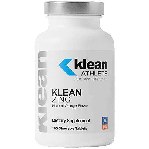 Klean Athlete Klean Zinc | Support for Immune System Function | NSF Certified for Sport | 100 Chewable Tablets | Natural Orange Flavor