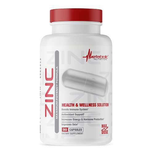 Metabolic Nutrition Zinc, 75mg, 90 Capsules, Supports Immune System Function,